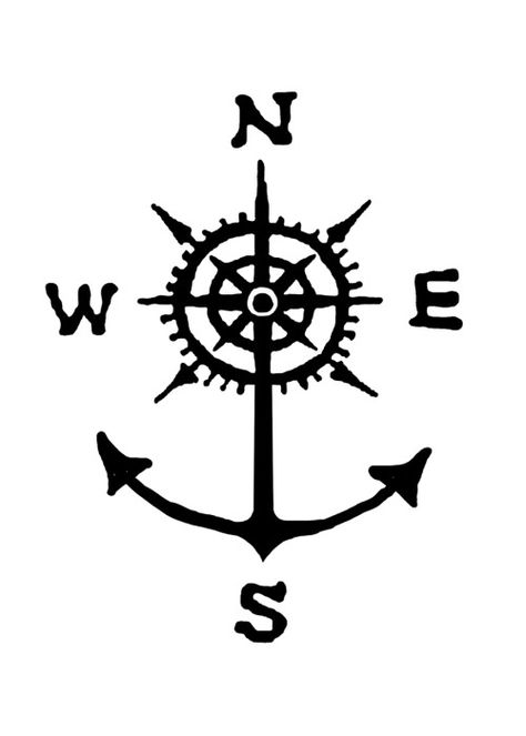 Simple Anchor Tattoo, Anchor Compass Tattoo, Anker Tattoo Design, Nautical Compass Tattoo, Sailboat Tattoo, Anchor Tattoo Design, Anker Tattoo, Compass Tattoo Design, Anchor Tattoos