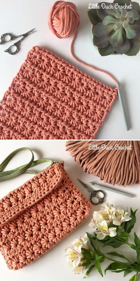 crochet designing 2024 Crochet Clutch Pattern, Stitch Purse, Crochet Star Stitch, Crochet Clutch Bags, Clutch Pattern, Confection Au Crochet, Crochet Bag Tutorials, Crochet Bag Pattern Free, Crochet Pouch