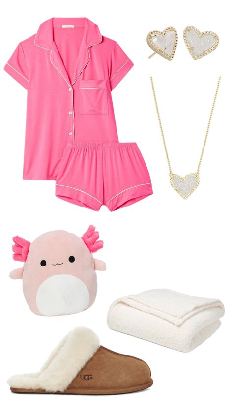 Preppy Pajamas Aesthetic, Aesthetic Pajamas Outfit, Cute Preppy Pajamas, Preppy Pajama Outfits, Preppy Pjs Pajama Set, Preppy Pajamas Set, Preppy Pyjamas, Pink Pajamas Aesthetic, Aesthetic Squishmallow