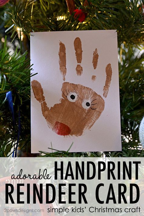 This adorable handprint reindeer card is simple to make and will bring a smile to the recipient's face. Perfect for grandparents! Christmas Handprint Pictures, Handprint Reindeer Craft, Handprint Reindeer, Preschool Rainbow, Baby Christmas Crafts, Reindeer Handprint, Children Games, Christmas Learning, Christmas Baby Pictures