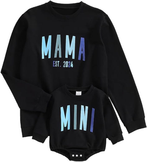 #amazondeals #amazonmusthaves #amazonaffiliate #mommyandme #mommyandmini Mom And Daughter Shirts, Mom And Son Outfits, Mommy And Me Matching Outfits, Mommy And Me Shirt, Daughters Shirt, Matching Sweatshirts, Letter Print Sweatshirt, Mommy And Me Outfits, Matching Family Outfits