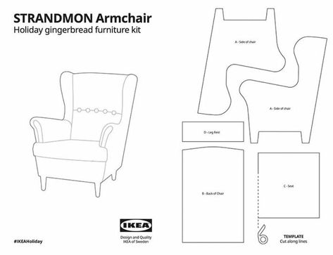 IKEA Releases The Gingerbread Höme Kit That Allows You To Create Miniature Gingerbread Versions Of Their Furniture 1 12 Scale Miniatures Printables Free, Crooked Furniture, Ikea Gingerbread House, Ikea Instructions, Dollhouse Furniture Tutorials, Doll Furniture Patterns, Diy Barbie House, Diy Dolls, Doll Furniture Diy