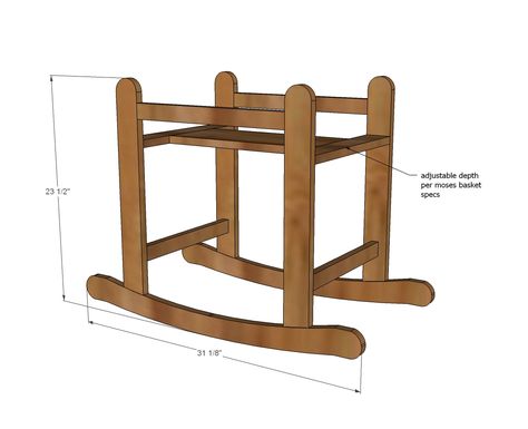 DIY!!   Rocking Moses Basket Stand - DIY Projects Bassinet Diy, Sand Projects, Basket Stand, Chair Woodworking Plans, Moses Basket Stand, Baby Moses, Baby Moses Basket, Baby Baskets, Easter Basket Diy