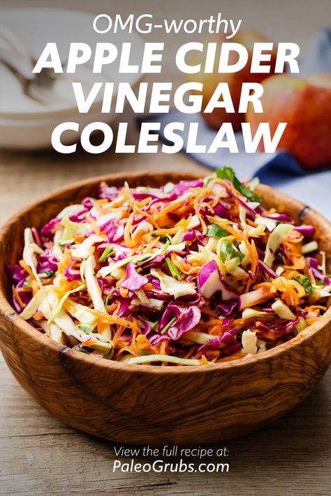 Purple Cabbage Salad Recipe, Purple Cabbage Salad, Apple Cider Vinegar Coleslaw, Paleo Coleslaw, Soup Recipes Keto, Cabbage Salad Recipe, Vinegar Coleslaw, Keto Thanksgiving Recipes, Ground Beef Breakfast