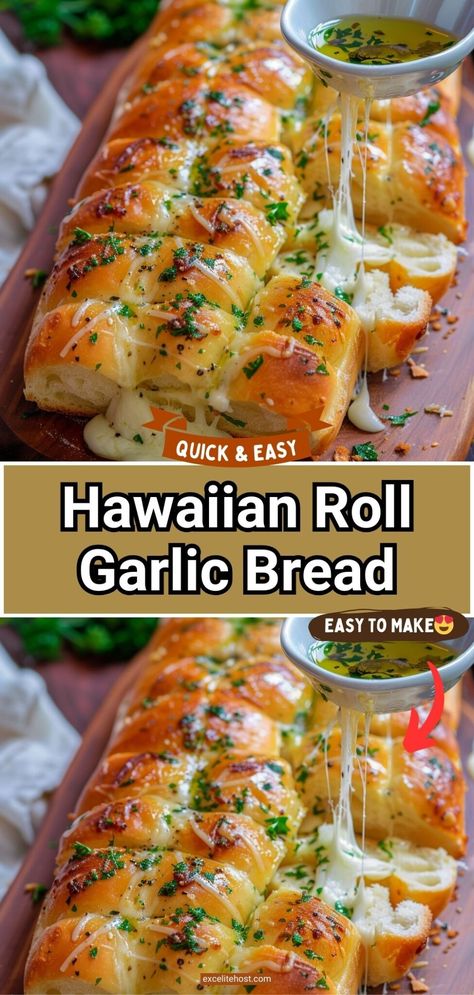 Hawaiian Roll Garlic Bread Hawaiian Bread Garlic Bread, Hawaiian Cheese Bread, Hawaiin Rolls Cheesy Garlic Bread, Hawaiian Sweet Rolls Garlic Bread, Hawaiian Rolls Garlic Cheese Bread, Easy Bread Side Dishes, Cheesy Hawaiian Rolls, Hawaiian Roll Mini Baked Grilled Cheese, Cheesy Hawaiian Garlic Bread