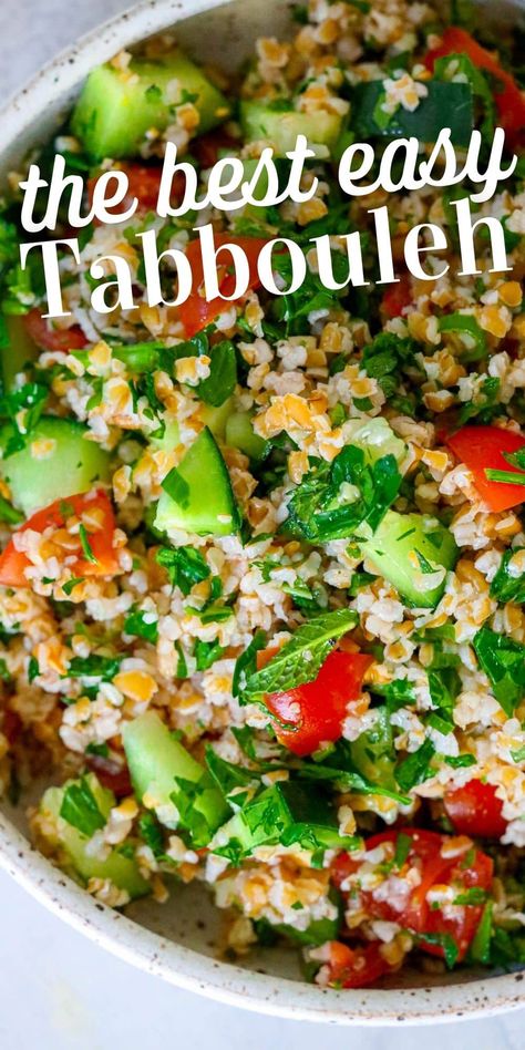 Tabouli Salad Recipe, Tabouli Recipe, Cucumbers And Tomatoes, Tabouli Salad, Tabbouleh Recipe, Tabbouleh Salad, Lemon Olive Oil, Easy Healthy Lunches, Fresh Salad