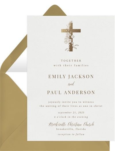 Catholic Wedding Invitation Wording and Design Ideas Christian Wedding Invite, Christian Wedding Cards Invitations, Christian Wedding Invitation Card Design, Catholic Wedding Invitation Wording, Church Wedding Invitation, Christian Wedding Invitation Wording, Wedding Invitation Card Wording, Christian Wedding Invitation, Christ Centered Wedding