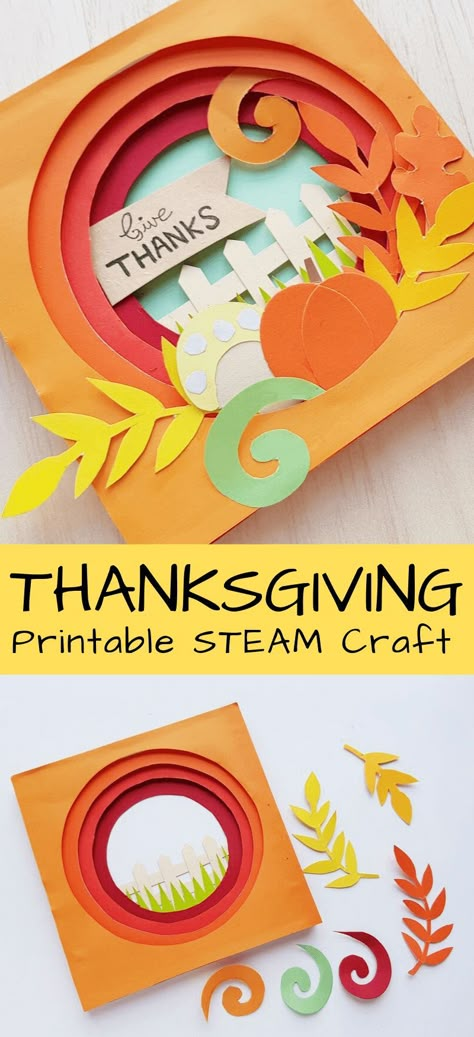 Thanksgiving Arts And Crafts, Thanksgiving Art Projects, November Art, Unique Art Projects, Steam Activity, 3d Templates, Thanksgiving Paper, November Crafts, Art Project For Kids