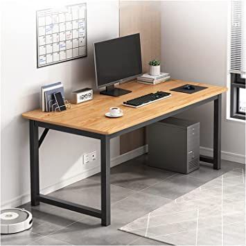 Office Desk Modern Simple Style PC Desk Rugged Study Room Workstation 29.6 Inches High Industrial Desk Study Writing Table, Easy to Assemble Laptop Desk (Color : Black, Table Length : 0.8 Meters) Contemporary Writing Desk, Wooden Writing Desk, Wood Office Desk, Study Writing, Desk Modern, Modern Computer Desk, Desk Study, Pc Table, Industrial Desk