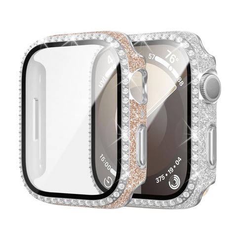 PRICES MAY VARY. [ Compatible Model]: Case Compatible with Apple Watch Series 9 2023, Apple Watch Series 8 2022 & Series 7 41mm, Attention:Using the screen protector one at gym or sports activities may cause the moisture, please use a dry cloth to clean it. [Stylish&Protective]: The shinny diamond iwatch case is made of premium PC material. Built in glass screen protector covers the screen of apple watch, to protect the screen and edges from scuffs and scratches. [All Bling Design ]: The glitter Diamond Accessories, Bling Design, Watch Band Bracelet, Apple Watch Case, Band Bracelet, Sports Activities, Apple Watch Series, Tempered Glass Screen Protector, Watch Case