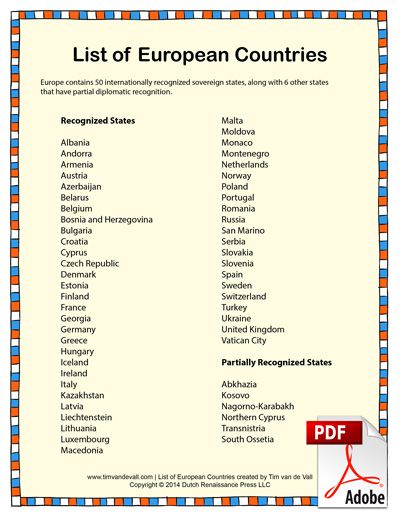 List of European Countries pdf List Of European Countries, Siddharth Shukla, Upsc Notes, Continents And Countries, Egypt Museum, Nails Easter, All European Countries, Electrical Symbols, Backpacking India