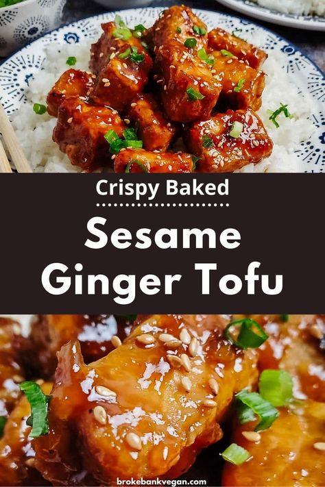 Ginger Tofu, Tofu Recipes Healthy, Sesame Tofu, Tofu Recipes Vegan, Sesame Ginger, Tofu Dishes, Ginger Recipes, Recipes Crockpot, Tofu Recipes