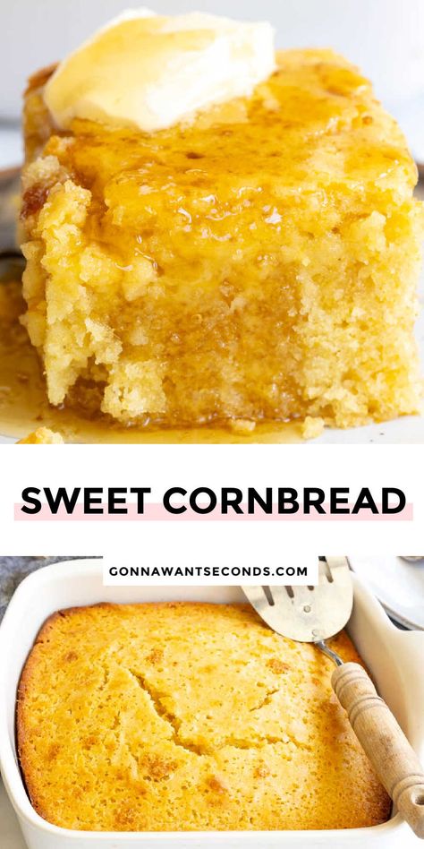 Sweet Cornbread Sweet Corn Spoon Bread Casserole, Sweet Cornbread With Corn, Hawaiian Cornbread Recipes, Shrimp And Cornbread, Cornbread Recipe Large Batch, Cream Of Wheat Cornbread, Fluffy Cornbread Recipes, Pumpkin Cornbread Jiffy, Box Cornbread Better