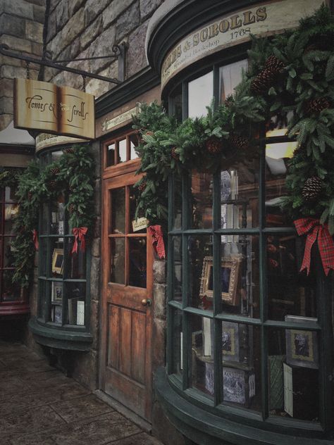 Winter Academia Aesthetic, London Harry Potter, Harry Potter Train, Hogsmeade Village, Apothecary Decor, Harry Potter Shop, Cafe Concept, Pub Design, Harry Potter Wizard