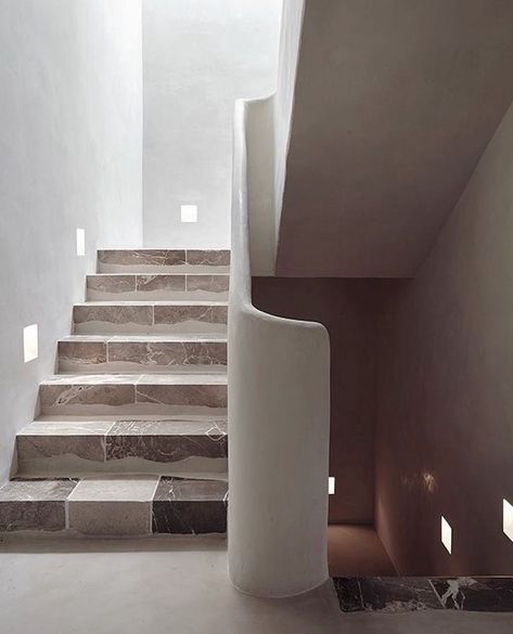 @saltbythecazaproject shared a photo on Instagram: “Stairway to heaven ☁️ designed by @moredesign.es” • Jun 7, 2021 at 8:53pm UTC Deia Mallorca, Stone Stairs, Stair Design, Stair Handrail, Interior Stairs, Living Room Remodel, House Stairs, Stairway To Heaven, Basement Remodel