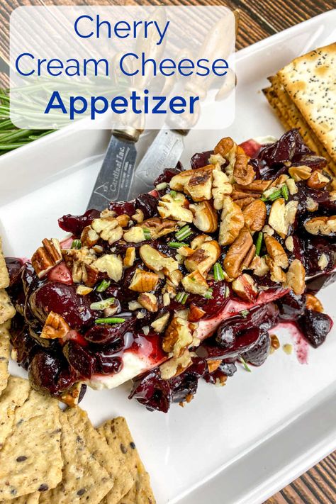 Cherry Appetizer Recipes, Cherry Savory Recipe, Lake Appetizer, Cherry Recipes Dinner, Cherry Appetizers, Savory Cherry Recipes, Cherry Goat Cheese, Tom Lake, Cream Cheese Appetizer Recipes