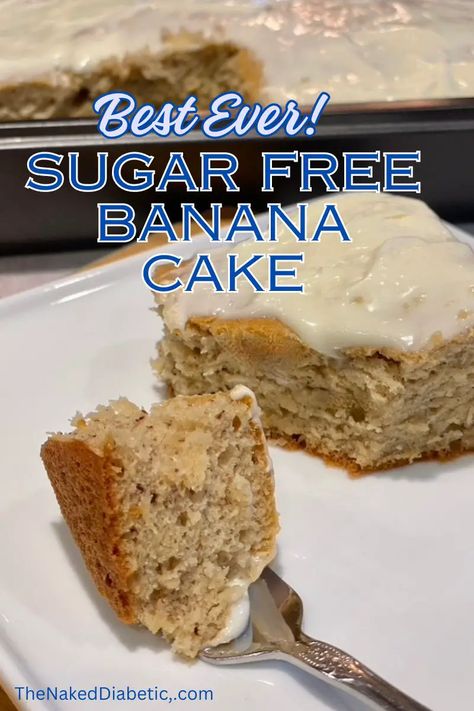 Delicious Sugar Free Banana Cake Recipe for Diabetics. - Cakes For Diabetics Sugar Free, Keto Banana Cake Recipes, Cake For Diabetics, Sugarfree Cake Recipe, Sugar Free Banana Recipes, Banana Spice Cake, Sugar Free Cake Recipes For Diabetics, No Sugar Cake Recipe, Sugar Free Yellow Cake Mix Recipes