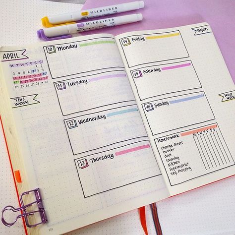 19 Beautiful Bullet Journal Weekly Layout Ideas This weekly spread doesn’t use lines, offering you plenty of room, but also some gorgeous doodles. ADVERTISEMENT Featuring Pusheen, this weekly spread has a notes section, tracker, weather, mini calendar and more. You can keep track of weekly goals in this weekly spread for a bullet journal. The … Bullet Journal Weekly Layout, Weekly Log, How To Bullet Journal, Bujo Weekly Spread, Bullet Journal Page, Bullet Journel, Journal Weekly, To Do Planner, Bullet Journal Weekly Spread