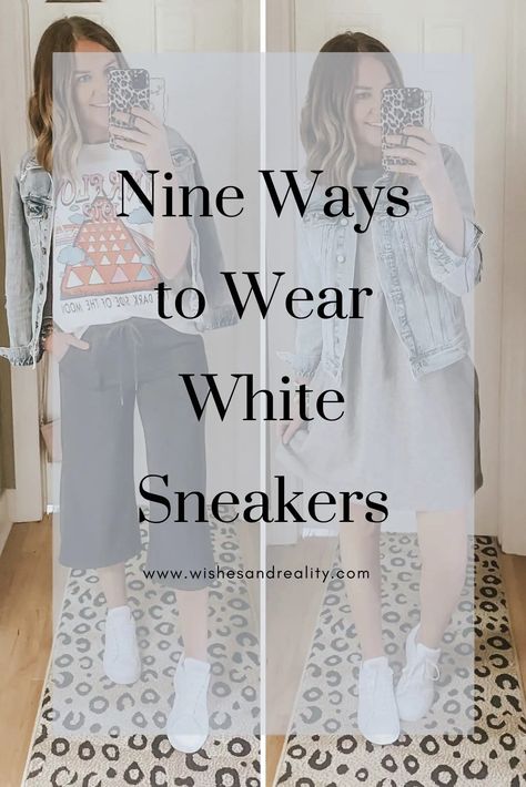 Style White Sneakers Women, What Should I Wear Today Outfits Summer, How To Dress With Sneakers, Casual Outfit White Sneakers, How To Wear White Sneakers Outfit Ideas, Style Sneakers Woman, Trendy White Sneakers 2023, Summer Outfits With White Sneakers, White Sneakers Outfit 2023