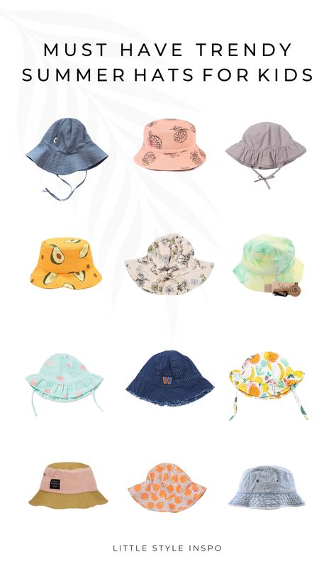 Looking for trendy summer hats for kids? We've rounded up the best infant sun hats, toddler sun hats, toddler bucket hats, kids sun hats, and cute bucket hats for kids that will have them looking stylish this summer! Not only did we find adorable solid colored hats, but we also found the cutest kids pattern hats. Keep on reading to see all the baby summer hats, toddler summer hats, and kids summer hats we found! #sunhats #kidshats #toddlerhat #kidsfashion #toddlerfashion Toddler Hats Girl, Kids Sun Hats, Baby Boy Sun Hat, Cute Bucket Hats, Toddler Bucket Hat, Baby Summer Hat, Toddler Sun Hat, Hats For Kids