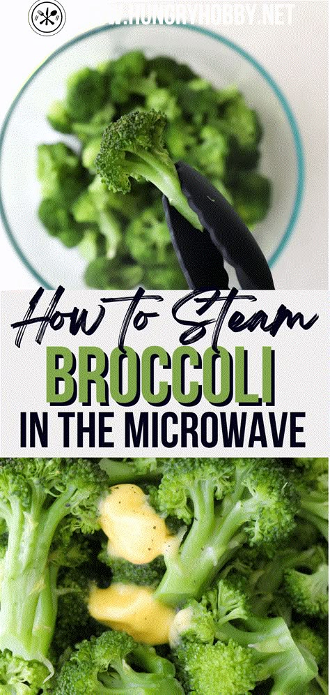 A quick and simple way to steam broccoli in the microwave in less than five minutes, add extra flavor, and you don't need plastic wrap! Cooking Broccoli In Microwave, How To Cook Broccoli In Microwave, Broccoli In Microwave Steam, Cook Broccoli In Microwave, Best Way To Steam Broccoli, How To Steam Fresh Broccoli, How To Steam Broccoli On Stove, Microwave Steamed Broccoli, How To Steam Broccoli In Microwave