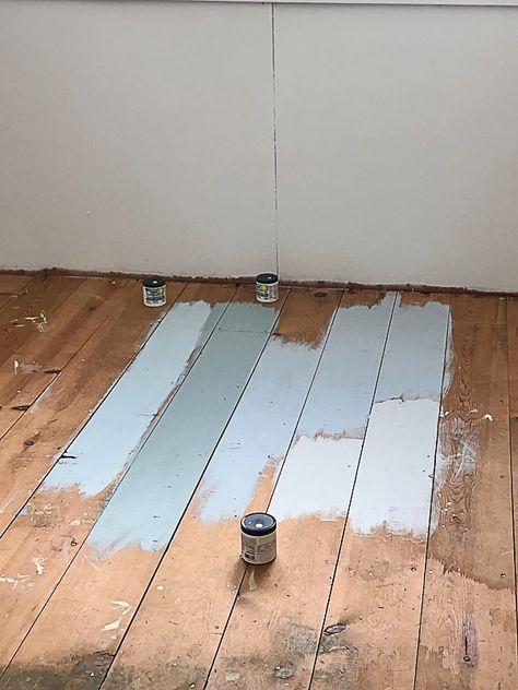 If you want to paint a wood floor, click over to find the paint for wood floors we used and loved! Paint Wood Floors Ideas, Painted Wooden Floors, Painted Hardwood Floors, Paint For Wood, Floor Paint Colors, Old Wood Floors, Painted Wood Floors, Flip House, Flooring Wood