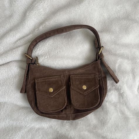 Brandy Melville corduroy brown mini bag... - Depop Brandy Melville Bag, Coin Purse Brandy Melville, Brandy Melville Purse, Luxury Brandy Colored Bag, Vintage Brown Crossbody Wallet, Brandy Melville Brown Striped Top, Heart Bag, Brandy Melville, Brandy