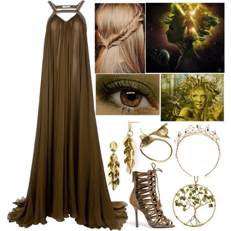 "Gaia (Goddess of the Earth, Mother Earth)" by lilacmayn on Polyvore Nature Costume, Mother Nature Costume, Gaia Goddess, Goddess Outfit, Greek Goddess Costume, Earth Mother, Goddess Costume, Earth Goddess, Jeanne Lanvin