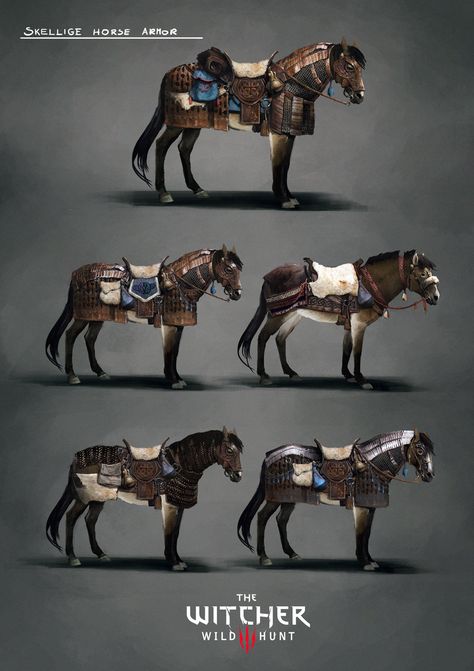 Medieval Horse, Witcher Art, Horse Armor, Fantasy Horses, Witcher 3, The Witcher 3, Game Concept Art, Fantasy Concept Art, Arte Animal