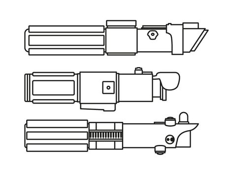 Lightsabers by Dan Blackman on Dribbble Lightsaber Drawing, Vader Lightsaber, Template Drawing, Darth Vader Lightsaber, Lightsaber Design, Lightsaber Hilt, Cricut Explore Projects, Laser Engraved Ideas, Star Wars Tattoo