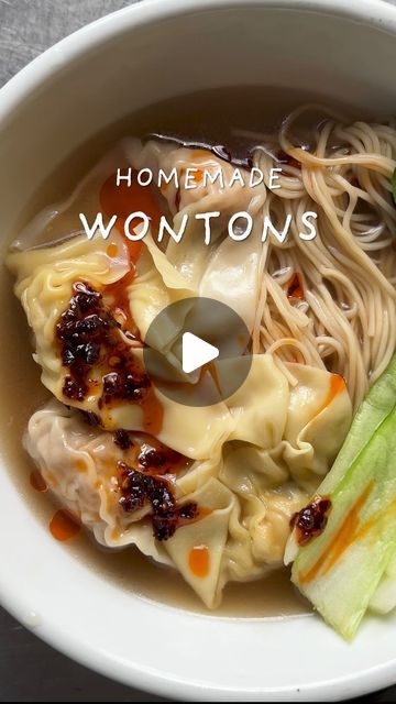 Romany Henry on Instagram: "EP.5 - HOMEMADE WONTONS “ 餛飩” 🍜

🌶️ Thai chilli oil drop TOMORROW FRIDAY 10AM on @delli.market  we made her double the size #morespicymoresexy 🇹🇭

Recipe on @mob, link in my bio! RO5 for free trial and annual discount! 

Also just want to say big fat ty for the insaaaane support recently, we love u sm 👵🏼👵🏼❤️

#dumpling101 #wonton #dumplings #homemadedumplings #noodles" Homemade Wontons, Thai Chilli, Wonton Dumplings, Wonton Noodles, Dumpling Maker, Chilli Oil, Homemade Dumplings, Oil Drop, Asian Dishes