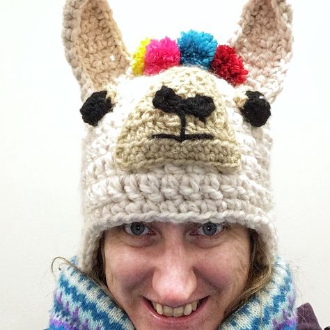 Since it was in the high 20’s (F) this morning when I left for work, I thought I’d wear my newly finished Llama Hat! Made with Lion Brand… Kids Animal Hats, Oregon Christmas, Llama Hat, Llamas With Hats, Yarn Wig, Llama Llama, Hat Diy, Llama Gifts, Kids Animals