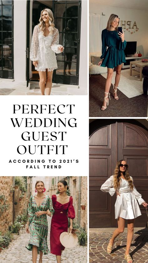 Perfect Wedding Guest Outfit According To 2021’s Fall Trend Busy Calendar, Gloomy Weather, Fall Trend, On The Horizon, Guest Outfit, The Horizon, Wedding Guest Outfit, Fall Trends, Wedding Season