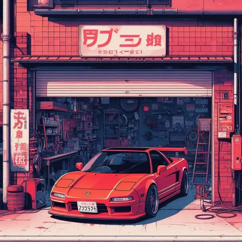 Anime Car Aesthetic, Car Animation, Car Memorabilia, Anime Retro, Studio Ghibli Background, Old Vintage Cars, Jdm Wallpaper, Best Jdm Cars, Racing Art