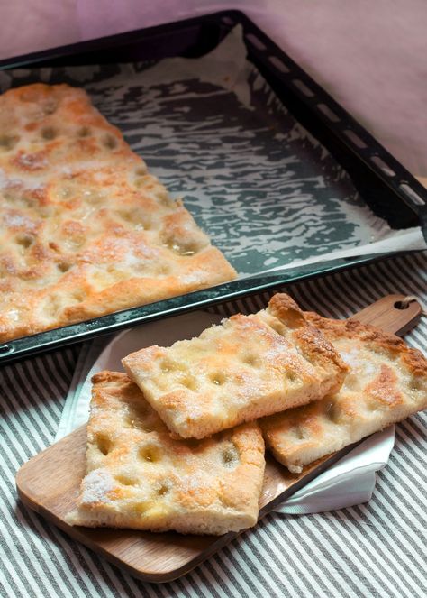 Focaccia Dolce, Pizza Bread, Street Food, Cheesecake, Pizza, Pasta, Bread, Dessert, Baking