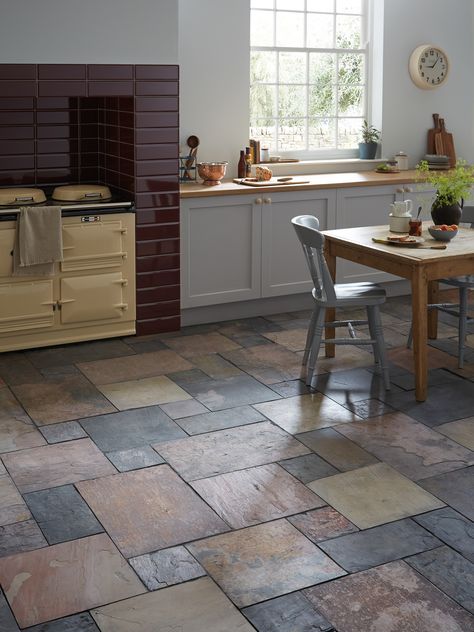 Downstairs Flooring, Ceramic Wood Tile Floor, Slate Floor Kitchen, Kitchen Floor Tiles, Slate Kitchen, Paving Block, Slate Floor, Slate Tile Floor, Tile Floor Living Room