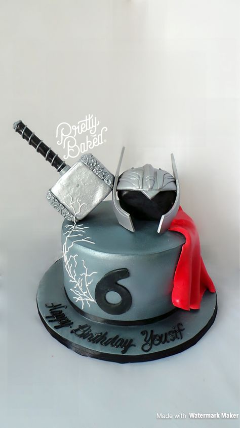 Thor Birthday Party Decorations, Thor Theme Cake, Thor Birthday Party Ideas, Thor Cake Ideas, Thor Hammer Cake, Thor Birthday Cake, Thor Party, Thor Birthday Party, Thor Cake