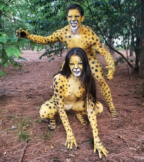 Body Paintings Female, Mystique Costume, Cheetah Photos, Cosplay Cat, Animal Cosplay, Woman Costume, Couple Costumes, Dc Cosplay, Amazing Body