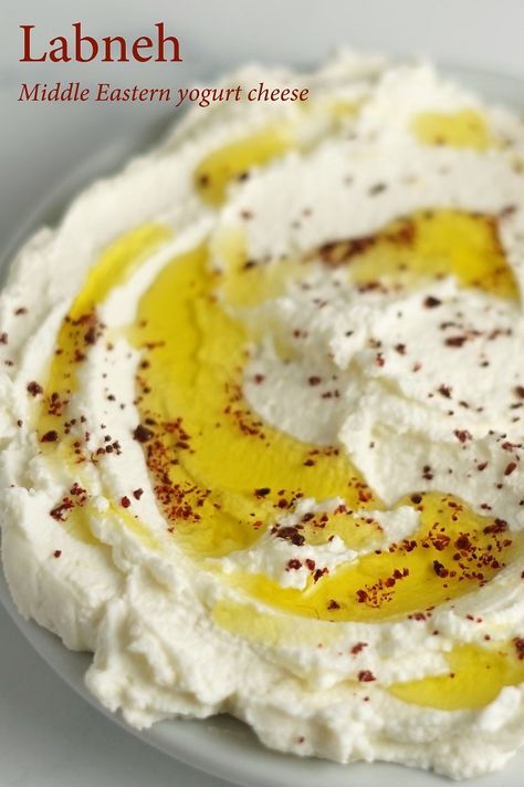 A creamy, Middle Eastern yogurt ‘cheese’ easily made at home by straining yogurt. Greek Yogurt Cheese, Yogurt Cheese Recipes, Savory Yogurt Recipes, Yogurt Cheese, Yogurt Recipes Homemade, Greek Yogurt Cheese Sauce, Savory Greek Yogurt, Plain Greek Yogurt Recipes Savory, Lebna Yogurt