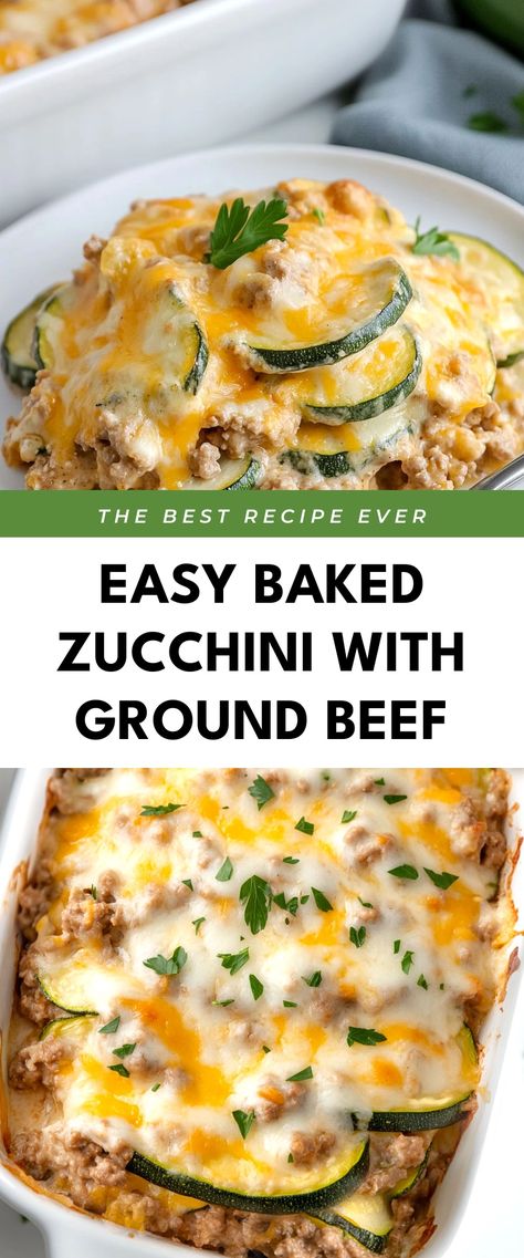 Image for Easy Baked Zucchini with Ground Beef Ground Beef Zucchini Soup, Zuchini Baking Recipes Ground Beef, Zucchini Tomato Recipes, Ground Beef Zucchini Recipes, Ground Beef And Zucchini Recipes, Zucchini With Ground Beef, Dinner With Zucchini, Zucchini Dinner Ideas, Zuchinis Recipe Dinner