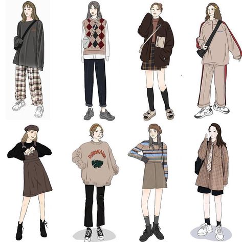 4e6cd95227cb0c280e99a195be5f6615desc31428177ri Outfit Drawing, Korean Outfit Street Styles, Ootd Ideas, Korean Girl Fashion, Korean Fashion Trends, Fashion Design Drawings, Ulzzang Fashion, Fashion Design Sketches, Drawing Clothes