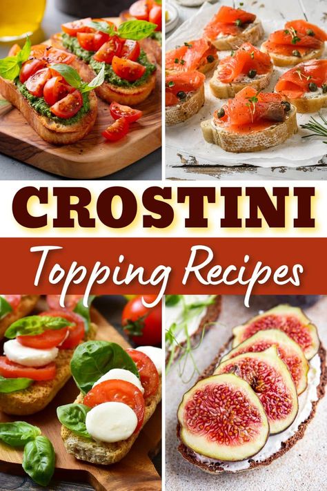 Give store-bought chips and dip a break and try these easy crostini topping recipes for your next party. They're bright, tasty, and sure to please a crowd. Simple Crostini Appetizers, Crostini Dip Recipes, Best Store Bought Appetizers, Crostini Recipes Appetizers, Chorizo Crostini, Beef Crostini Appetizers, Savory Crostini, Breakfast Crostini, Easy Crostini