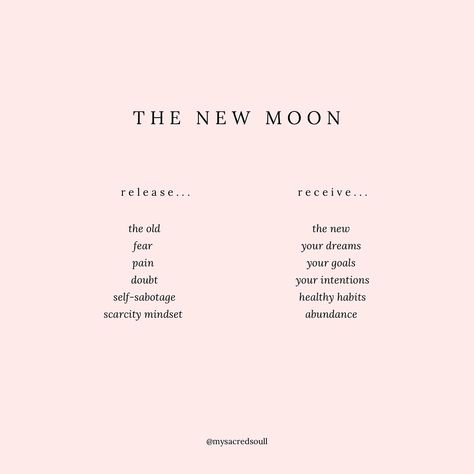 happy new moon 🌙 with each new moon we complete one cycle and begin once again; as the moon descends into her rebirth so do we 🌘 you can work with the energy of the new moon by channeling your energy to your desires and setting intentions for what you want to create over the next mont 12 months ✨ call to crystal energy to amplify your intentions, help you manifest & keep you grounded 🩷 www.mysacredsoul.co.uk #newmoon #newmoonritual #newmoonintentions #newmoonmagic #newmoonrituals #newm... Moon Intentions, How To Set New Moon Intentions, New Moon Intention Setting, December Intentions, Moons Of 2024, New Moon October 2024, New Moon Crystals, Setting Intentions, New Moon Intentions