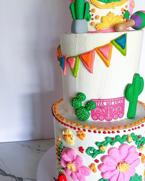 Cantarito Cake, Mexican Theme Cake, Mayo Cake, 3 Tier Cake, Mexican Theme, Tier Cake, Theme Cake, Cake Inspiration, Tiered Cakes