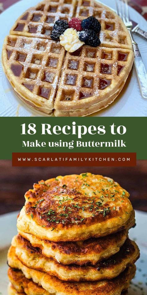 Looking for ways to use up that leftover buttermilk? Check out these irresistible sweet and savory recipes that you are sure to love! Easy Orange Pound Cake, Leftover Buttermilk, Orange Pound Cake Recipe, Sweet Savory Recipes, Homemade Buttermilk Biscuits, Sunday Dinner Recipes, Buttermilk Recipes, Muffin Recipes Blueberry, Savory Dishes