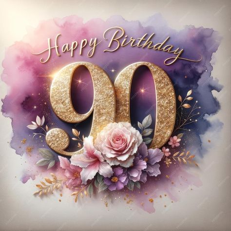 Premium Photo | Dreamy 90th Birthday with Gold and Pink Blossoms 90th Birthday Celebration Ideas, Happy 90th Birthday Wishes Mom, Happy 90th Birthday Wishes, Happy Birthday Nice, 90th Birthday Wishes, Birthday Wishes For Aunt, Happy Birthday Drinks, Happy Birthday Prayer, 90 Birthday