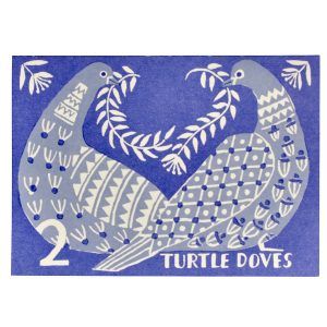 Two Turtle Doves Illustration, Dove Christmas Card, Nordic Illustration, Illustrated Christmas Cards, Cambridge Imprint, Two Turtle Doves, Joy Christmas Card, Turtle Doves, Christmas Card Illustration