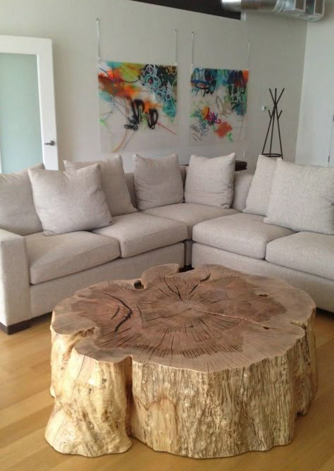 Stump Coffee Table, Stump Table, Wood Stumps, Table Designs, Log Furniture, Organic Wood, Tree Stump, Wooden Table, Tiny Homes