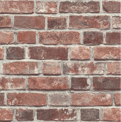 7 quick, easy & temporary ways to update your kitchen - French Country Cottage Paper Bricks, Red Brick Wallpaper, Faux Brick Wallpaper, Peelable Wallpaper, Faux Brick Walls, Faux Brick, Brick Patterns, Brick Wallpaper, Style Loft