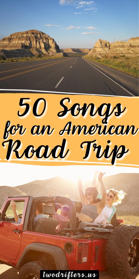 Road Trip Songs, American Roadtrip, Road Trip Music, Road Trip Playlist, Great American Road Trip, Usa Road Trip, Mood Music, American Songs, Retirement Travel